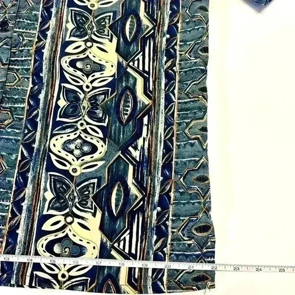 Vintage EHL Button Up Short Sleeve Blouse Size 10 Pattern Retro Blue Floral Cute - Picture 7 of 10